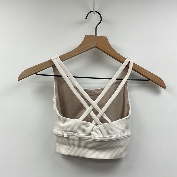 Lululemon Energy Ribbed Textured Racerback Sports Bra White 2 - Picture 4 of 6